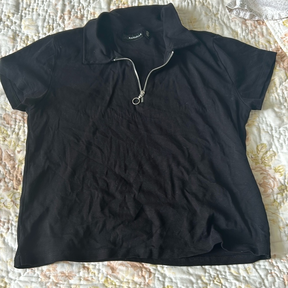 Rafaela black zip polo MP
